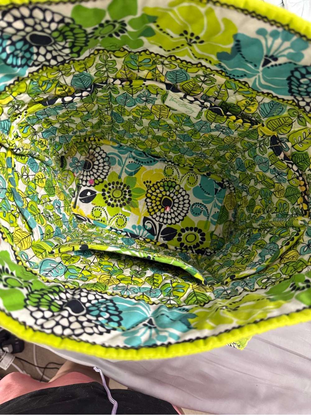 Vera Bradley Kids Floral Tote - Lime Green & Aqua
